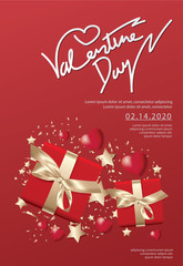 Fototapeta na wymiar Valentine Day Celebration Poster Design Template Vector Illustration