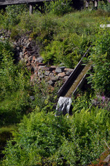 Abandoned mining village in the forest. Norway