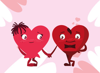 two happy hearts , card valentines day