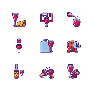 Isolated wine icon set vector design