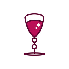 wine glass celebration drink beverage icon line and filled