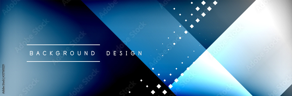 Aufkleber Abstract background - squares and lines composition created with lights and shadows. Technology or business digital template