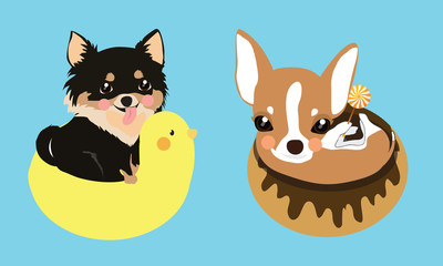 Chihuahua dog cute style cartoon vector