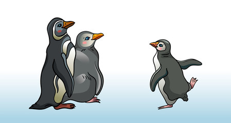 Family of magelanic penguins.