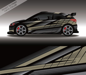 Obraz premium Car wrap decal design vector, custom livery race rally car vehicle sticker and tinting.