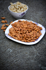 Healthy cashew and almond nuts