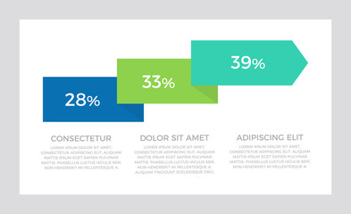 Set of green and blue, turquoise elements for infographic presentation slides with charts, timeline, arrows