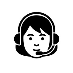 Call center operator. woman in headset. Vector illustration.