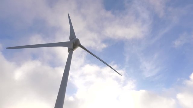 eolic turbine wind renewable energy farm on top of mountain 4k