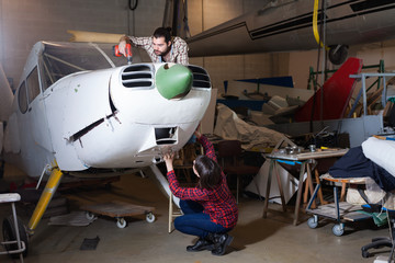 Amateurs restoring sports plane
