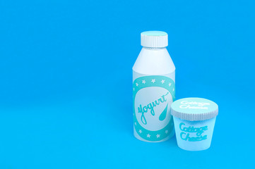Various dairy products made of paper