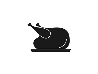 Turkey, dinner icon. Vector illustration, flat design.