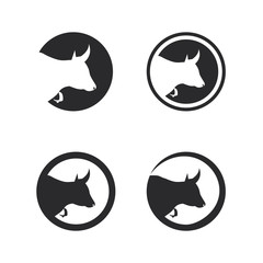 Bull horn logo and symbols template icons app vector