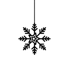 snowflake christmas hanging isolated icon vector illustration design