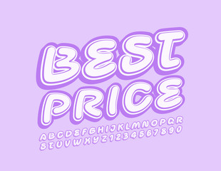 Vector shopping logo Best Price. Stylish Handwritten Font. Unique Alphabet Letters and Numbers