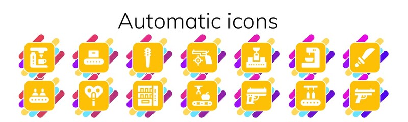 Modern Simple Set of automatic Vector filled Icons