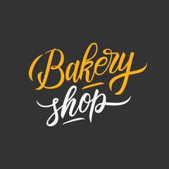 Bakery Shop hand drawn calligraphy lettering. Calligraphic isolated element for your design. Vector illustration.