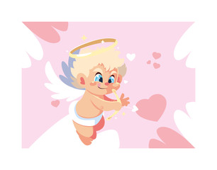 cute cupid angel , valentines day