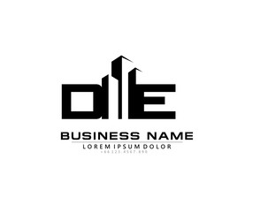 Fototapeta premium D E DE Initial building logo concept