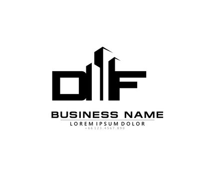 D F DF Initial building logo concept