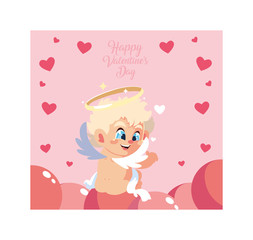 greetings card for valentines day, sweet cupid angel