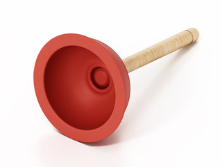 Toilet pump isolated on white background. 3D illustration