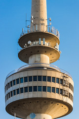 Fototapeta na wymiar Close up view of the Telstra Tower, Black Mountain, Canberra, Australia.