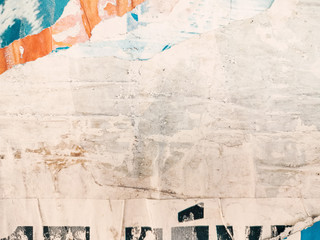 Old grunge ripped torn vintage posters creased crumpled paper surface texture background