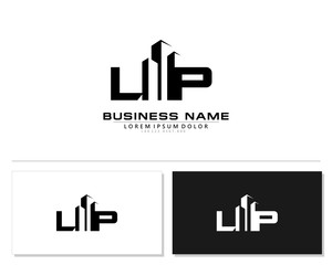 L P LP Initial building logo concept