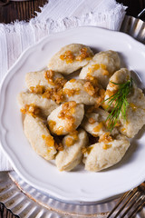 Szare kluski, Polish dumplings with sauerkraut