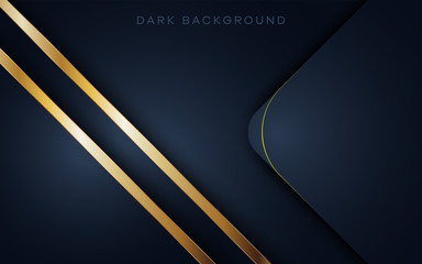 Luxurious dark blue with golden line background.