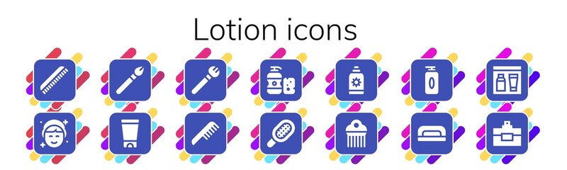 lotion icon set