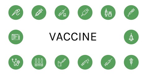 vaccine simple icons set