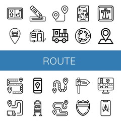 route simple icons set