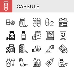 Set of capsule icons
