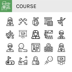 Set of course icons