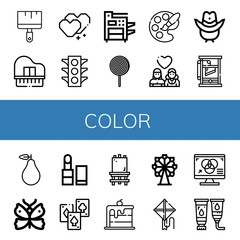color simple icons set