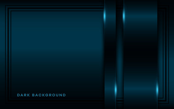 Abstract blue light 3D on dark blue blank space design modern futuristic technology background vector illustration.