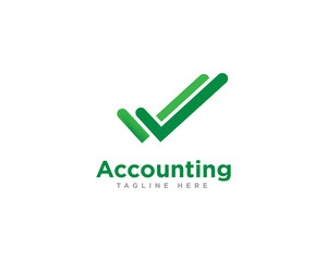 Accounting Check Logo Design Vector