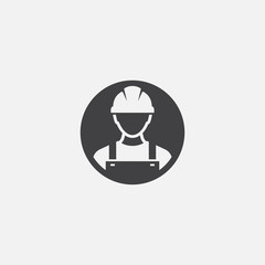 Construction Worker Icon vector Person Profile Avatar With Hard helmet and Jacket, builder man in a helmet, icon, vector illustration