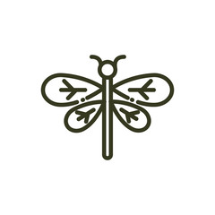 dragonfly insect wild fauna nature line design
