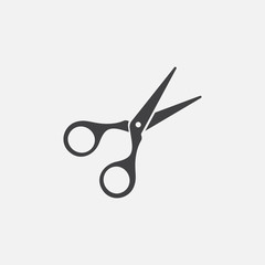 Scissor flat Icon logo design vector template, cut symbol, cutting icon