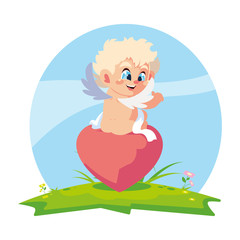 cute cupid angel , valentines day