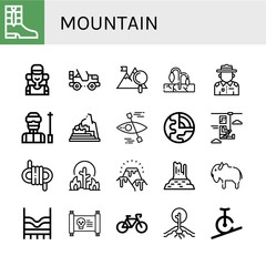 mountain icon set