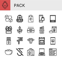 Set of pack icons