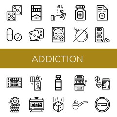 addiction icon set