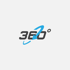 360 view icon graphic design template vector, 360 degrees angle icon in trendy flat style, Icon vector of 360-degree app for 360-area view