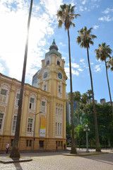 Porto Alegre, Rio Grande do Sul. Brazil -December 20, 2019:   Rio Grande do Sul Museum of Art  Memorial  on the customs square
