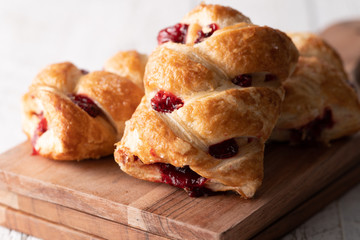 Strawberry strudel pastry baked sweet.