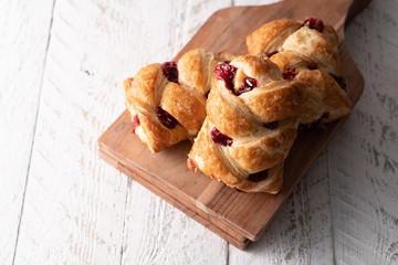 Strawberry strudel pastry baked sweet.